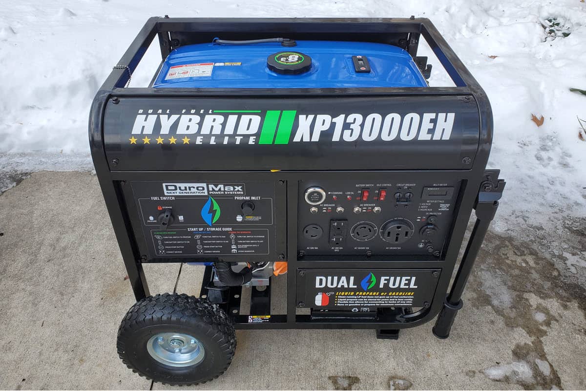 duromax dual fuel hybrid elite xp1300eh 13,000 watt portable propane generator