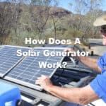 man explaining how a solar generator works