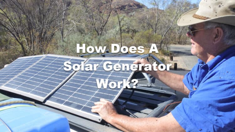 man explaining how a solar generator works