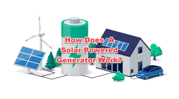 solar powered generator set up with house battery and solar panel